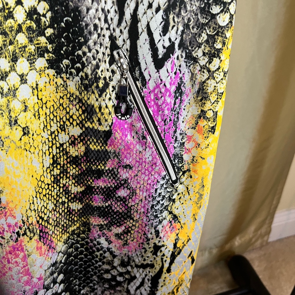 Jamie Sadock Pink and Yellow Snakeskin Maxi for Golf/Pickleball/ Tennis dress - Picture 5 of 10